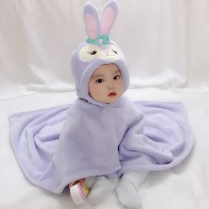 Cape de Bain Bébé Lapin Violet