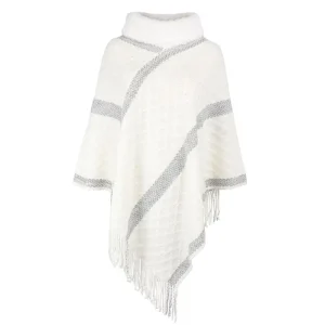 Cape poncho femme avec col