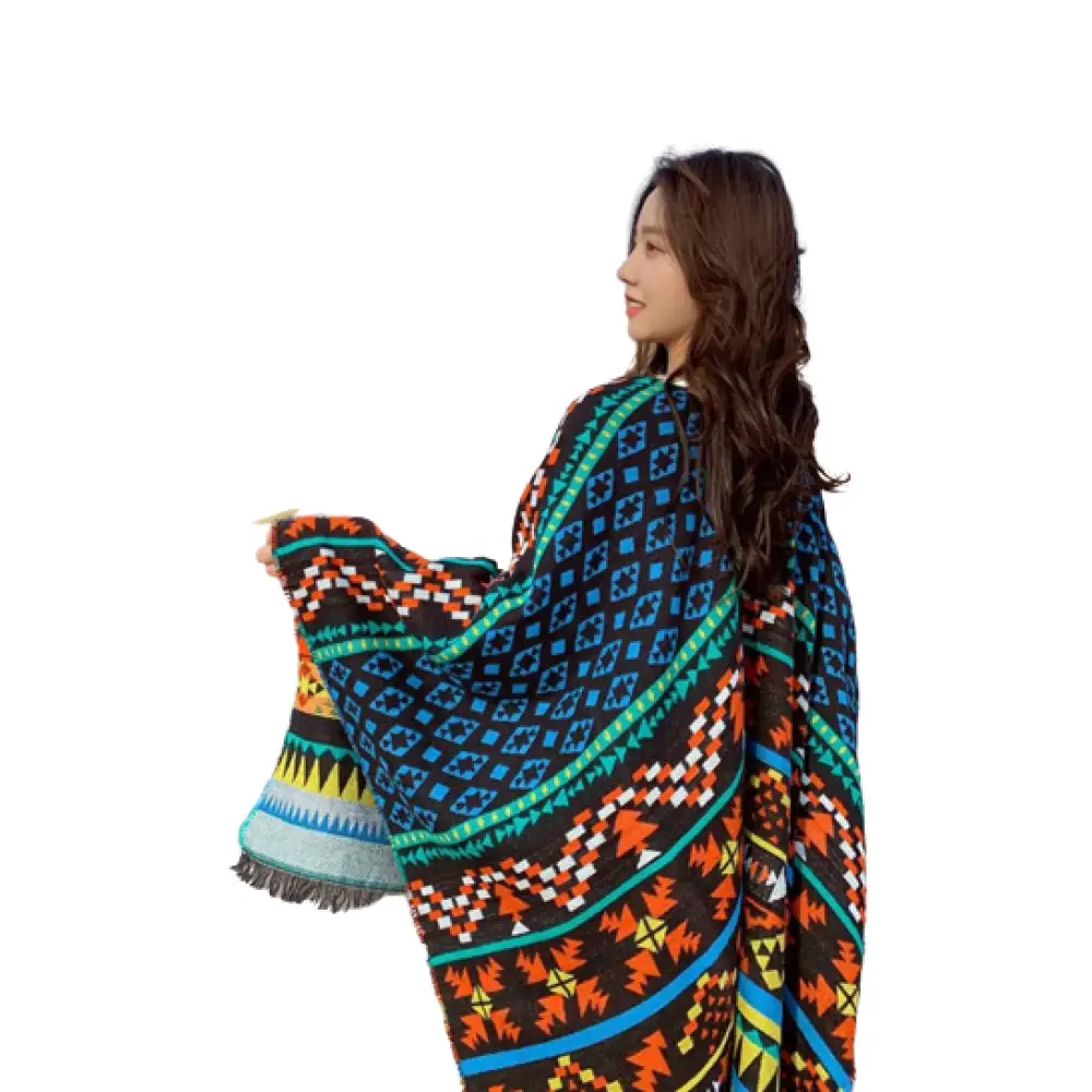 Cape poncho femme bleu marine – Image 3