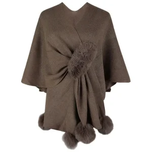 Châle d'Automne avec Pompons