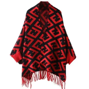 Châle poncho polaire femme