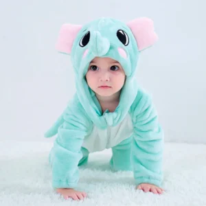 Combinaison Pyjama Éléphant Bleu Bébé