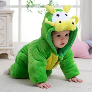 Combinaison Pyjama Dragon en Polaire Bébé