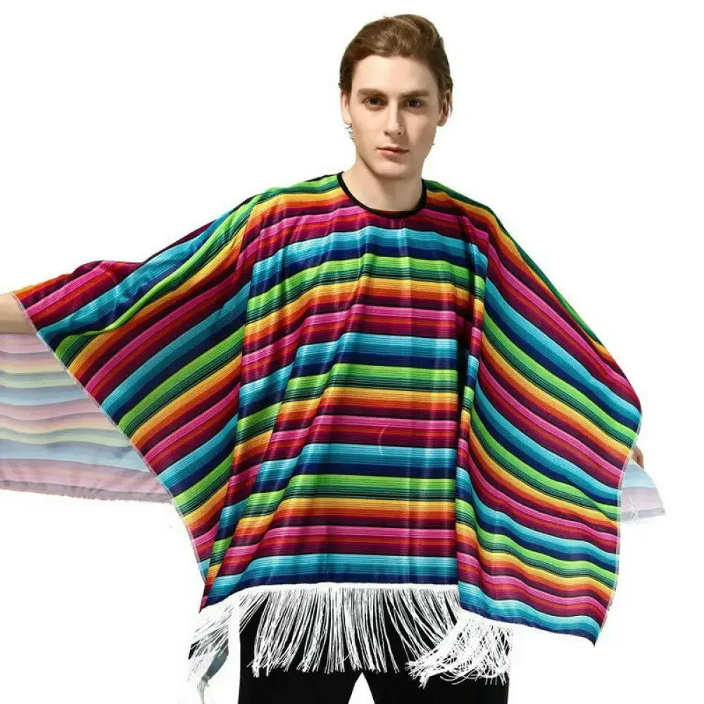 Déguisement homme poncho mexicain – Image 3