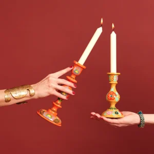 Bougeoir en bois Srinagar