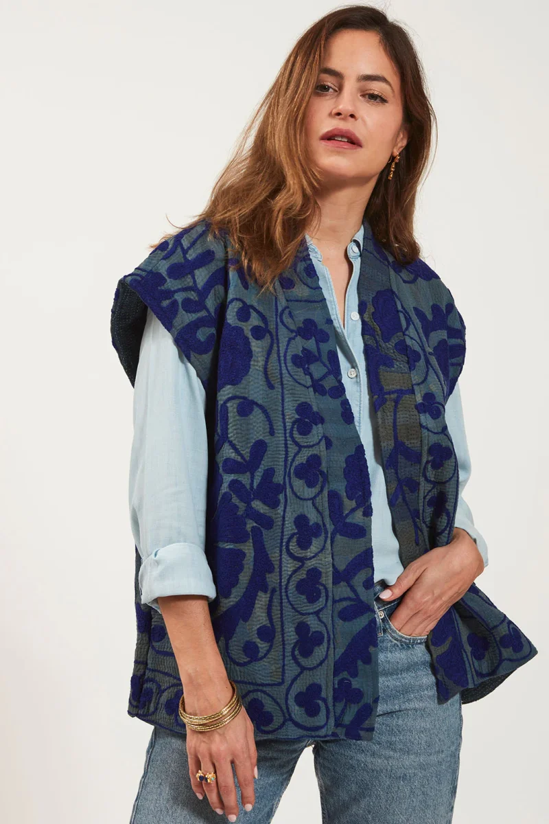 Gilet Kantha Brodé – Image 3