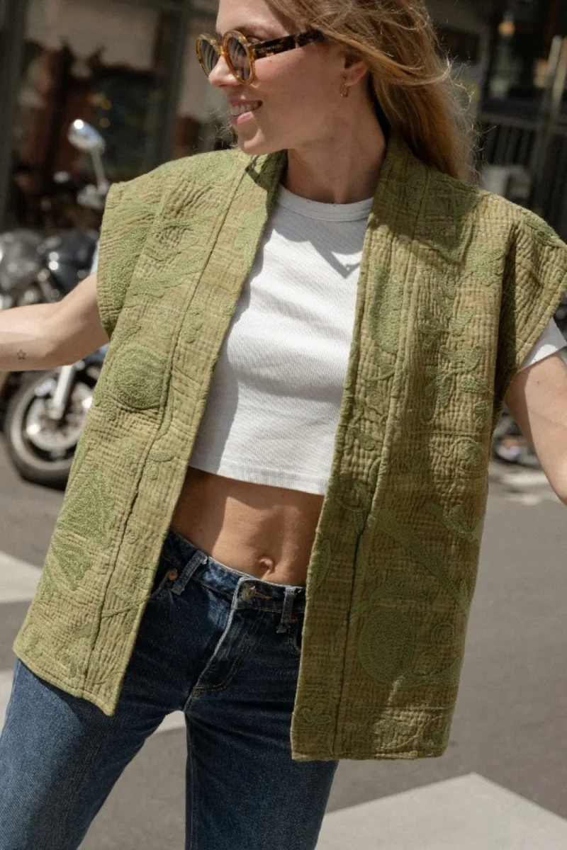 Gilet Kantha Brodé – Image 6