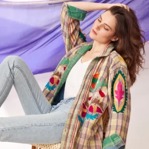 Veste Baya Kantha Brodée