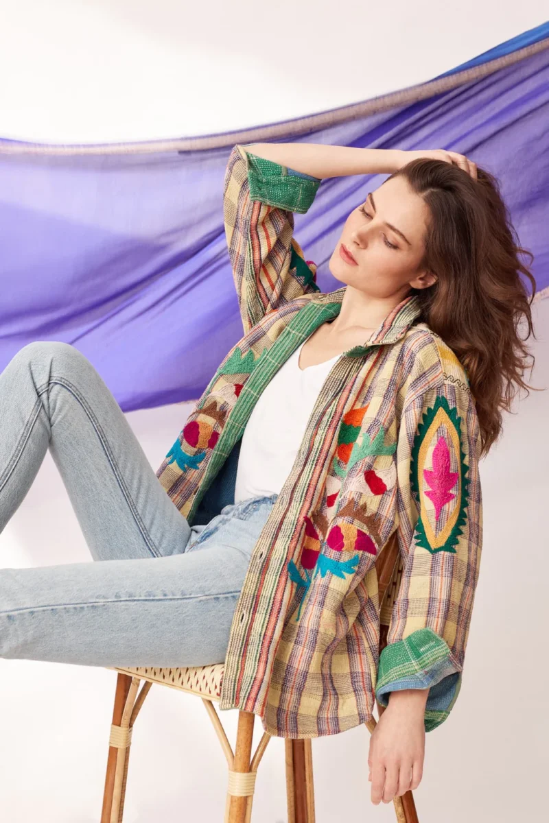 Veste Baya Kantha Brodée – Image 2