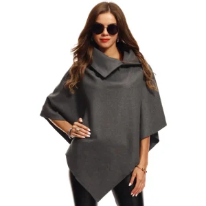 Grand poncho chale polaire femme