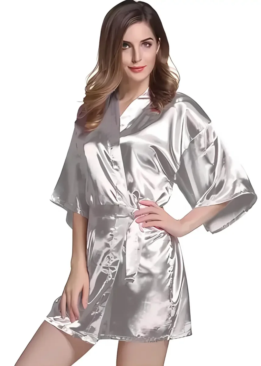 Kimono Satin Court Femme – Image 3