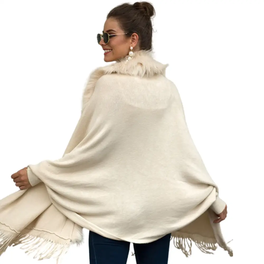 Manteau poncho femme noir – Image 7