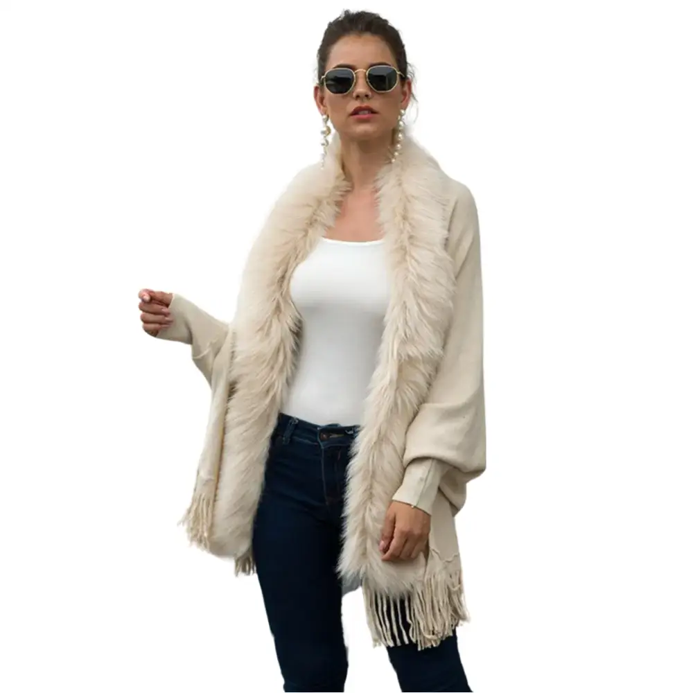 Manteau poncho femme noir – Image 9