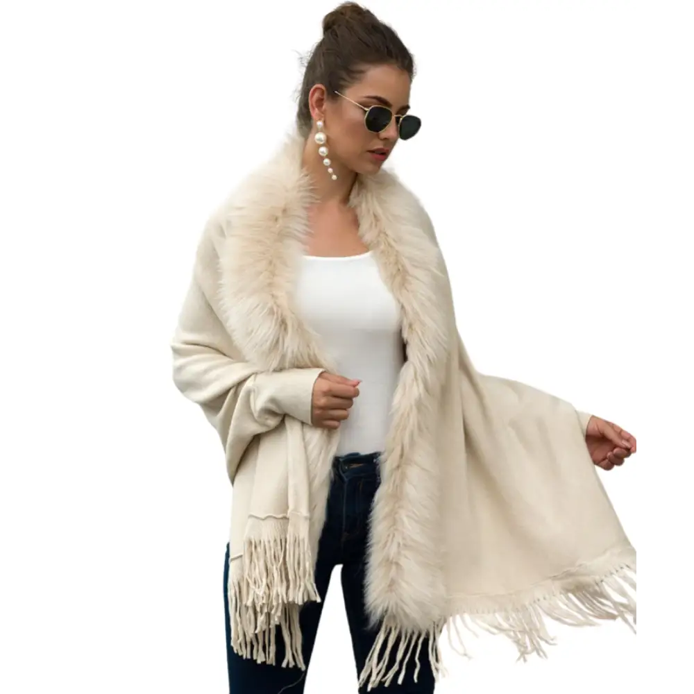 Manteau poncho femme noir – Image 8