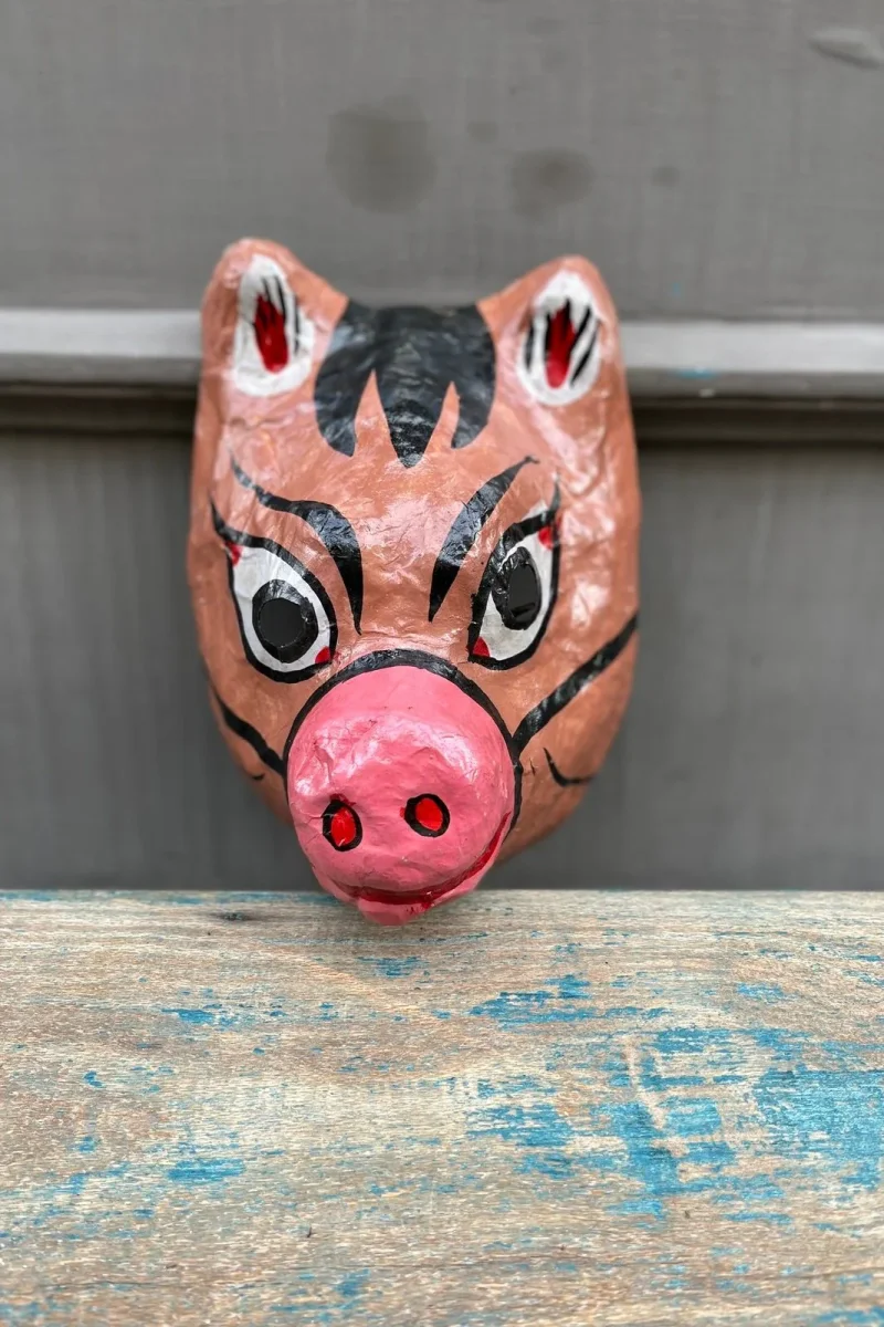 Masque en Papier Mâché Mukhauta – Image 2