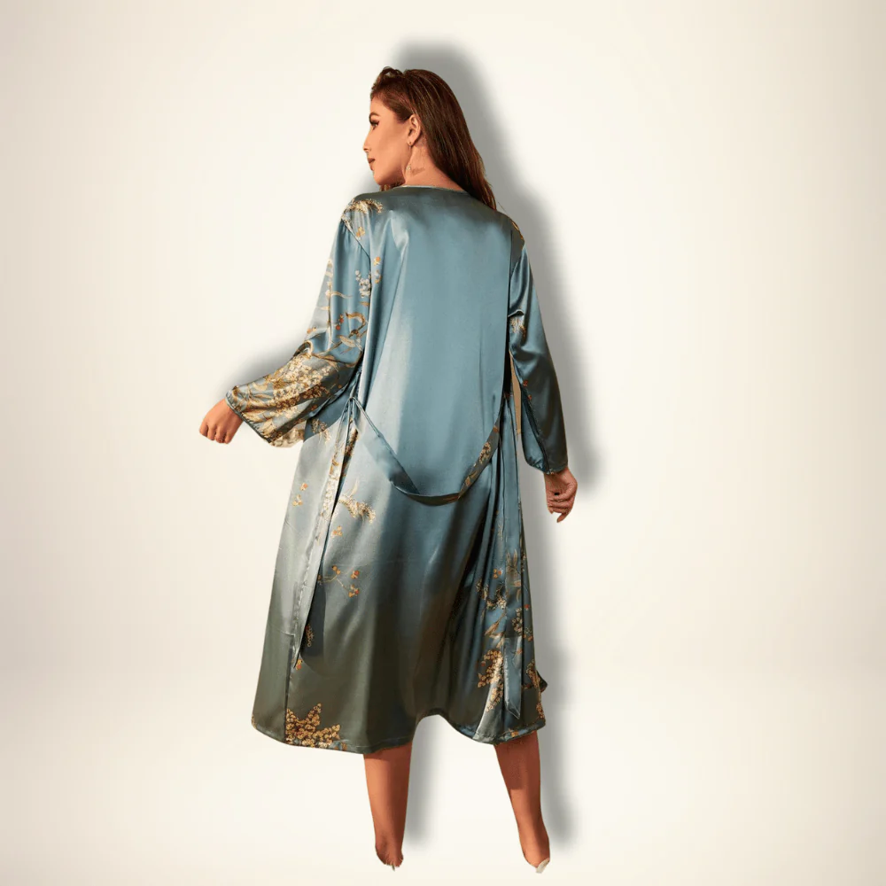 Peignoir kimono femme fleuri – Image 3