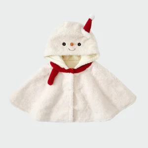 Poncho Bébé Bonhomme de Neige