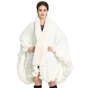 Poncho Blanc Femme