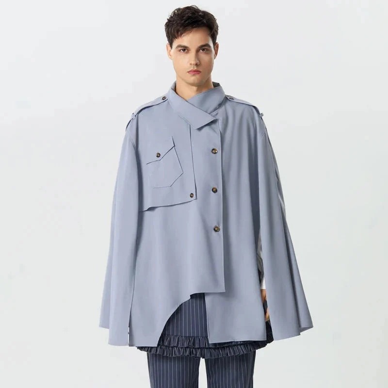 Poncho Cape Trench Homme