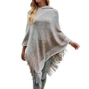 Poncho capuche femme