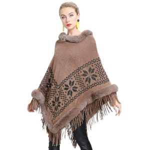 Poncho chaud femme