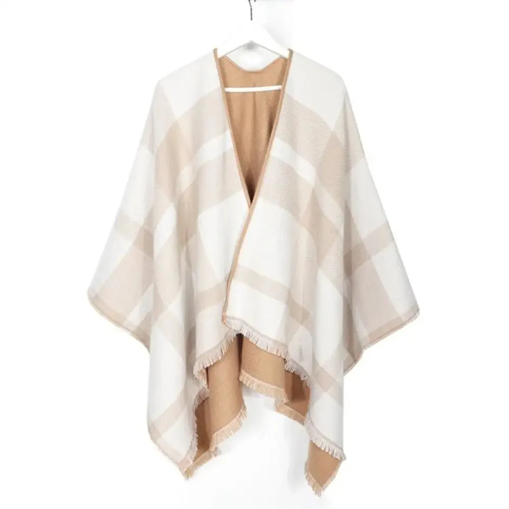 Poncho Chic Femme Beige
