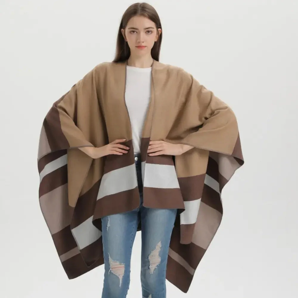 Poncho Contrasté Femme – Image 3