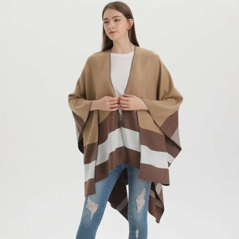 Poncho Contrasté Femme – Image 4