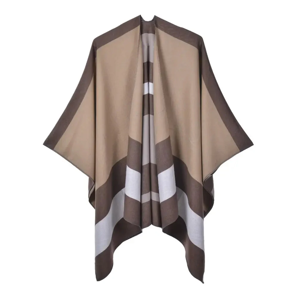 Poncho Contrasté Femme – Image 5