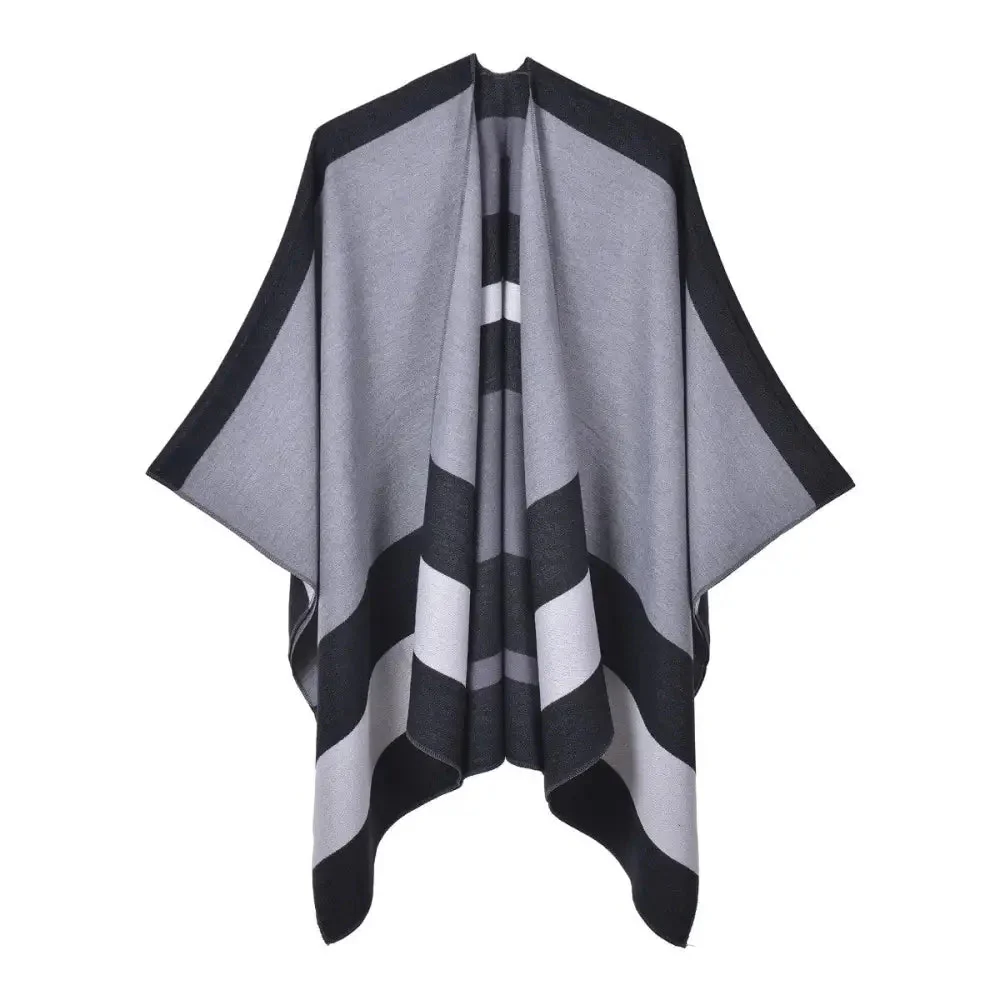 Poncho Contrasté Femme – Image 9