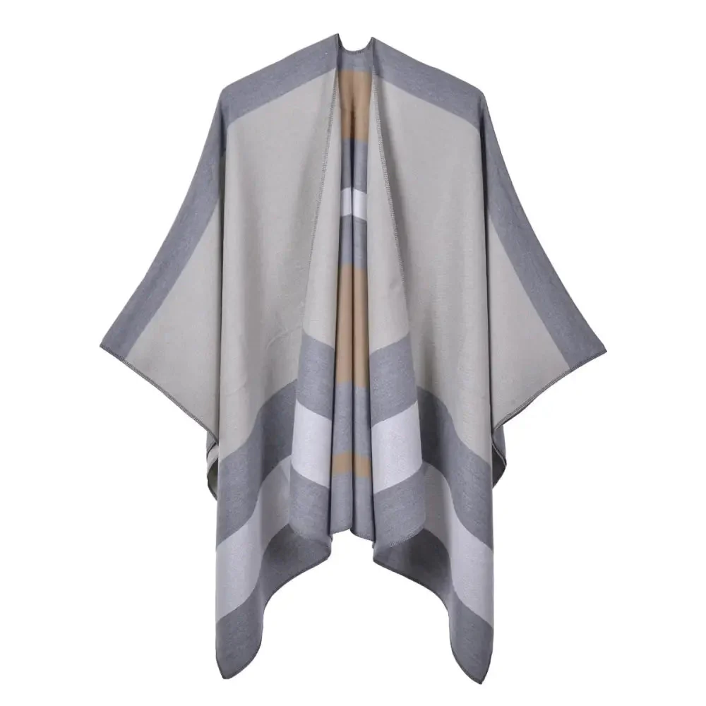 Poncho Contrasté Femme – Image 8