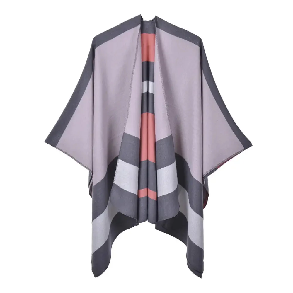 Poncho Contrasté Femme – Image 7