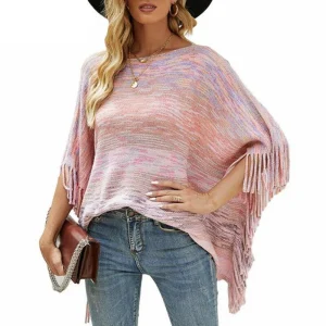 Poncho court femme