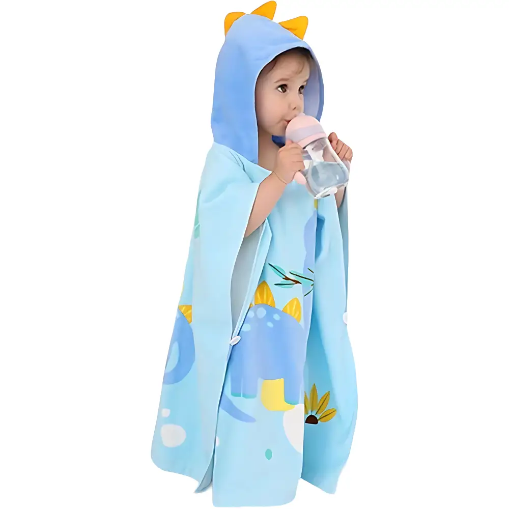 Poncho de plage enfant en coton – Image 3
