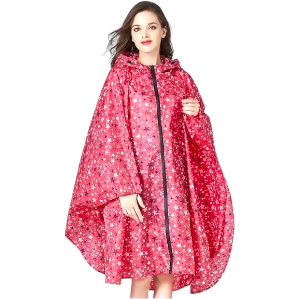 Poncho de pluie femme rouge – Image 3