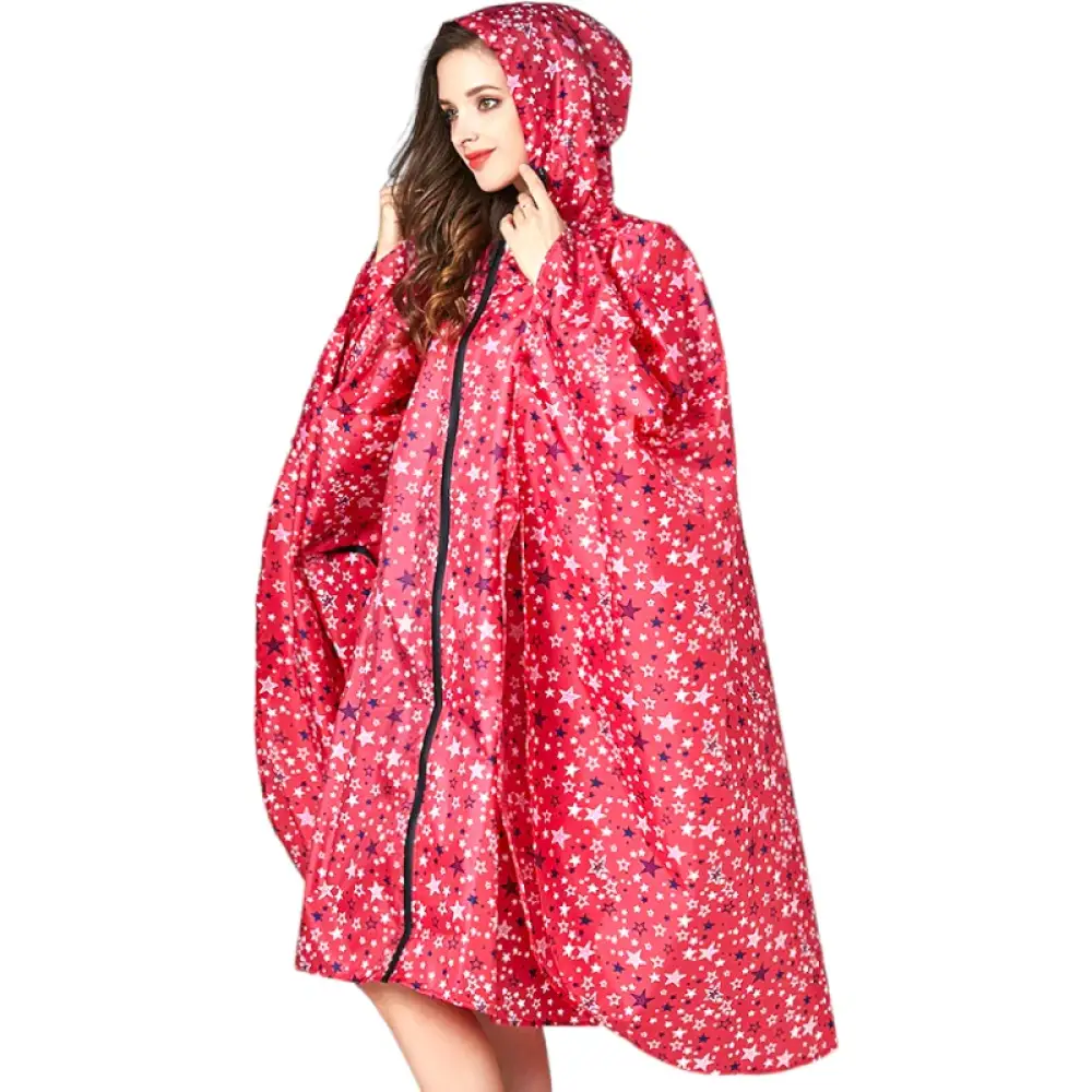 Poncho de pluie femme rouge – Image 4