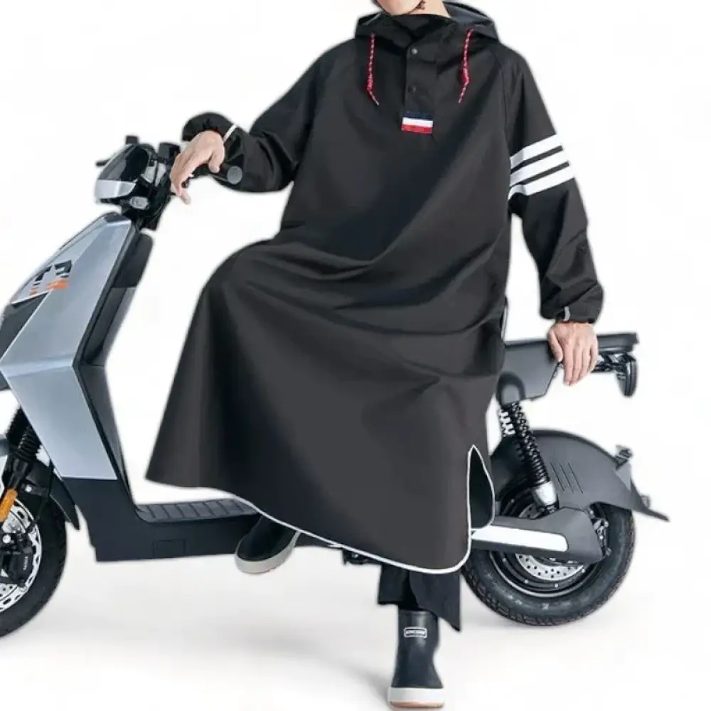 Poncho de pluie noir pour homme – Image 4