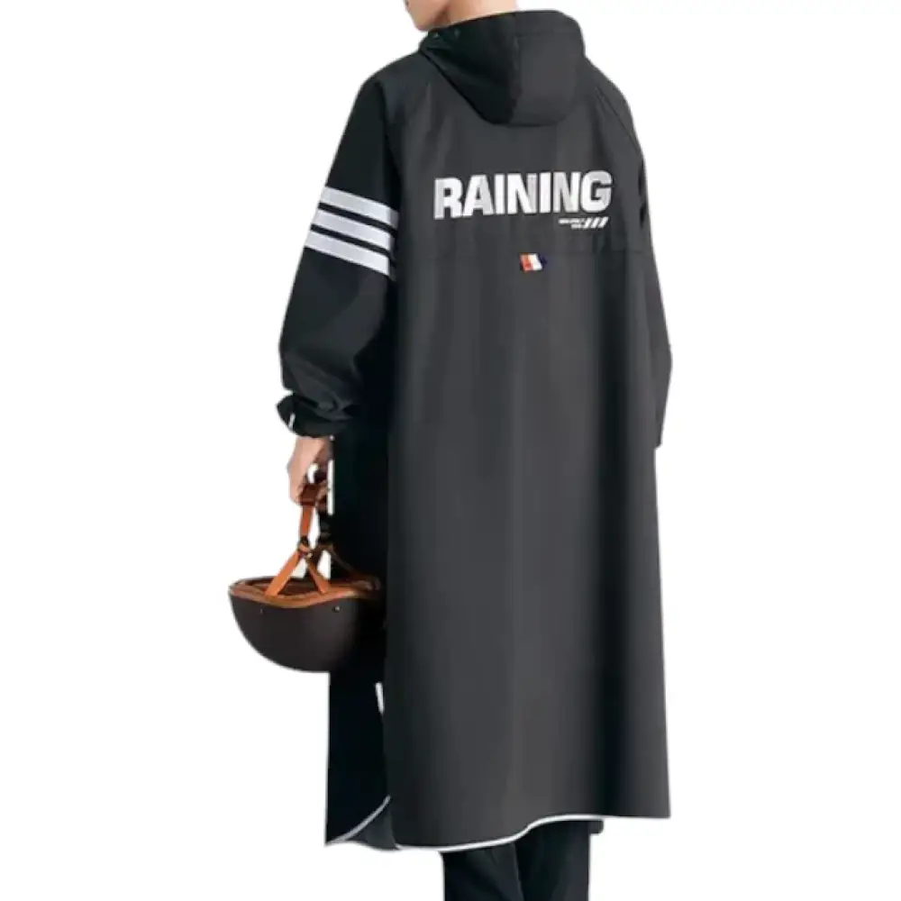 Poncho de pluie noir pour homme – Image 3