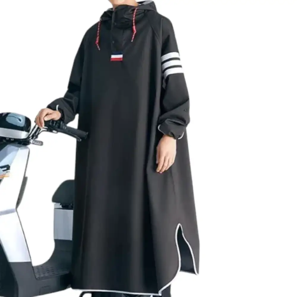 Poncho de pluie noir pour homme – Image 2