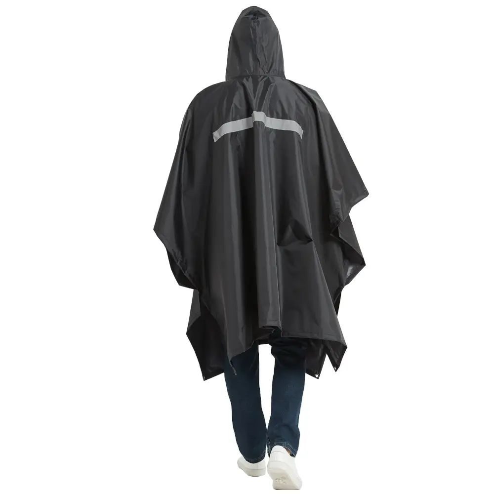 Poncho de pluie noir pour hommes – Image 5