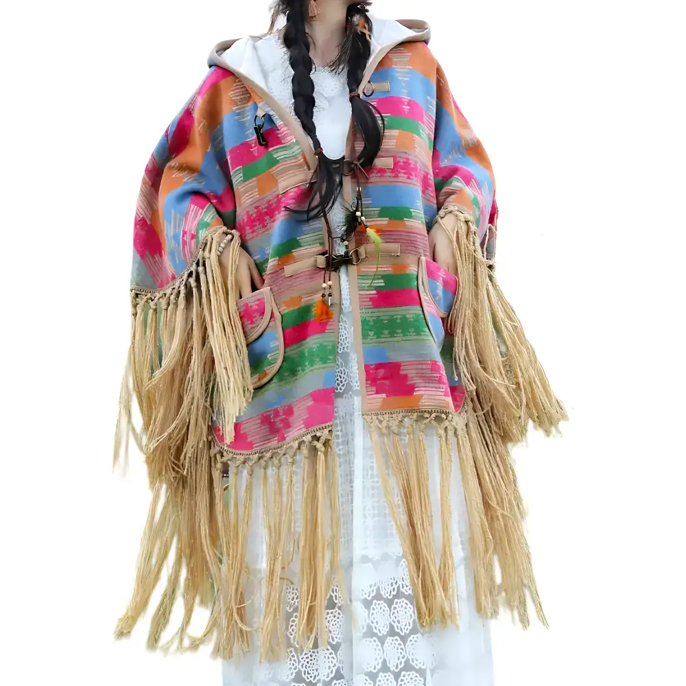 Poncho en laine pour femme