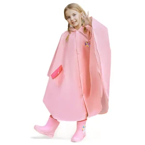 Poncho enfant rose