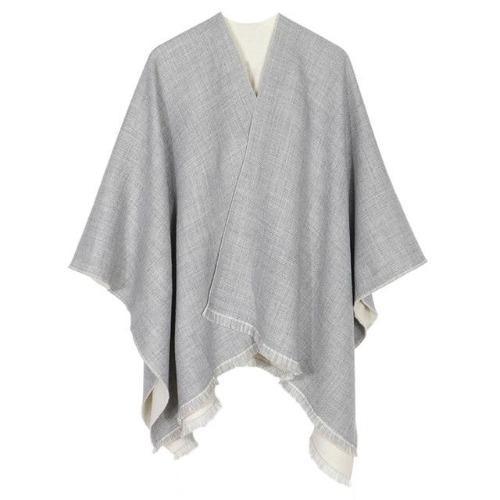 Poncho Bi-ton Femme Cachemire – Image 4
