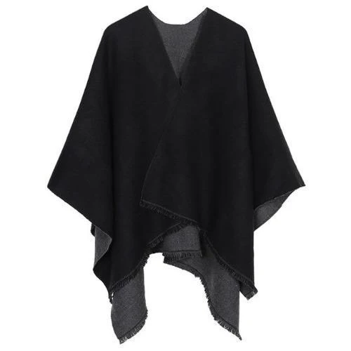 Poncho Bi-ton Femme Cachemire – Image 5