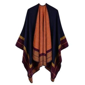 Poncho Vintage Femme Cachemire