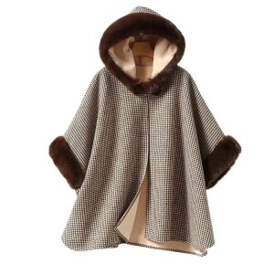 Poncho Femme Capuche