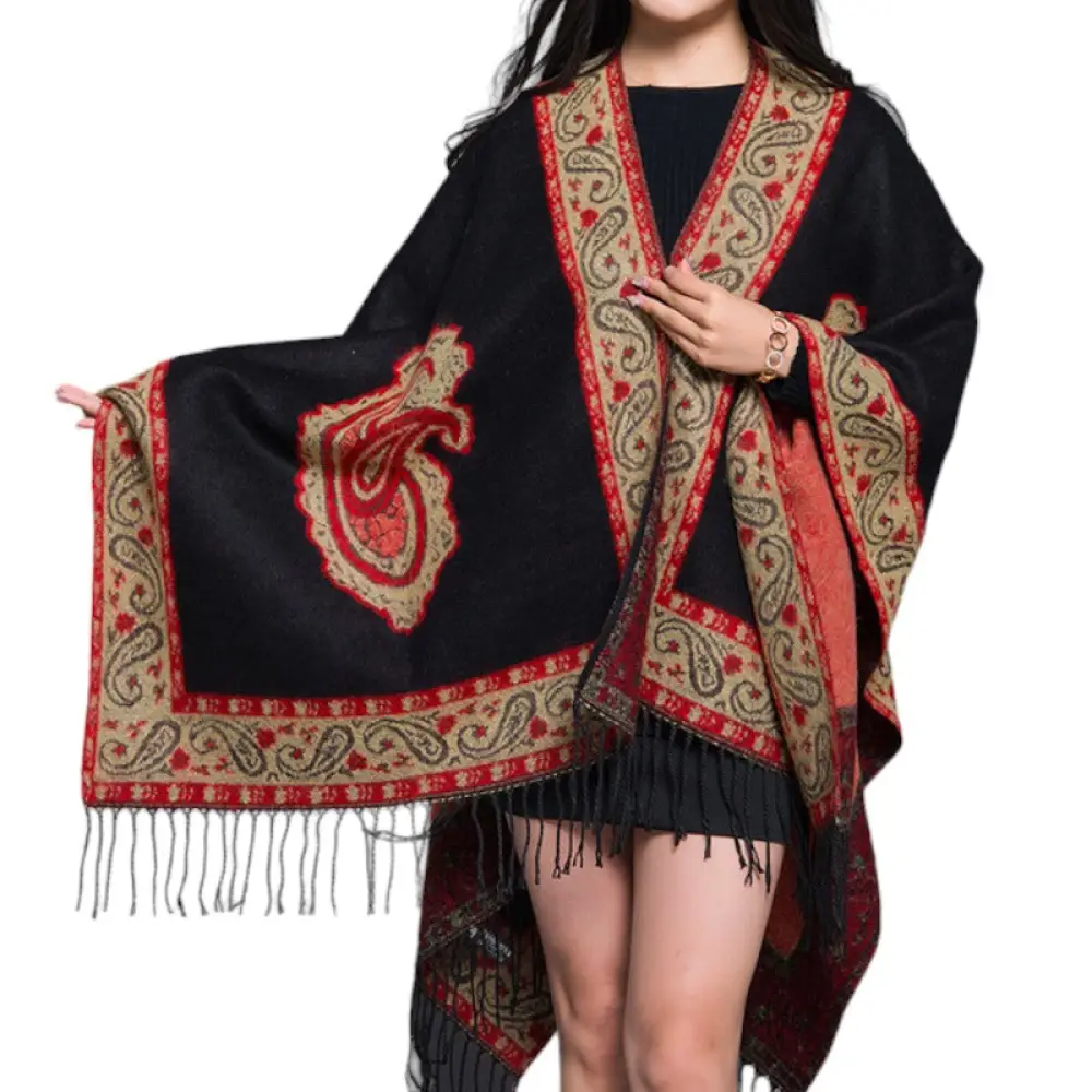 Poncho femme chaud hiver solde – Image 4