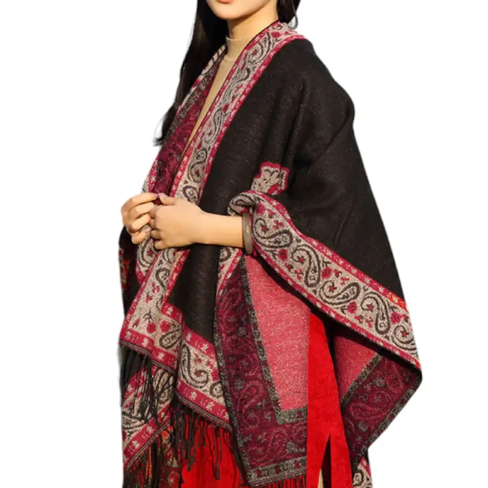 Poncho femme chaud hiver solde – Image 6