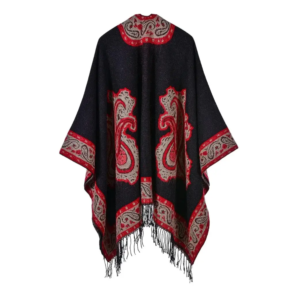 Poncho femme chaud hiver solde – Image 3