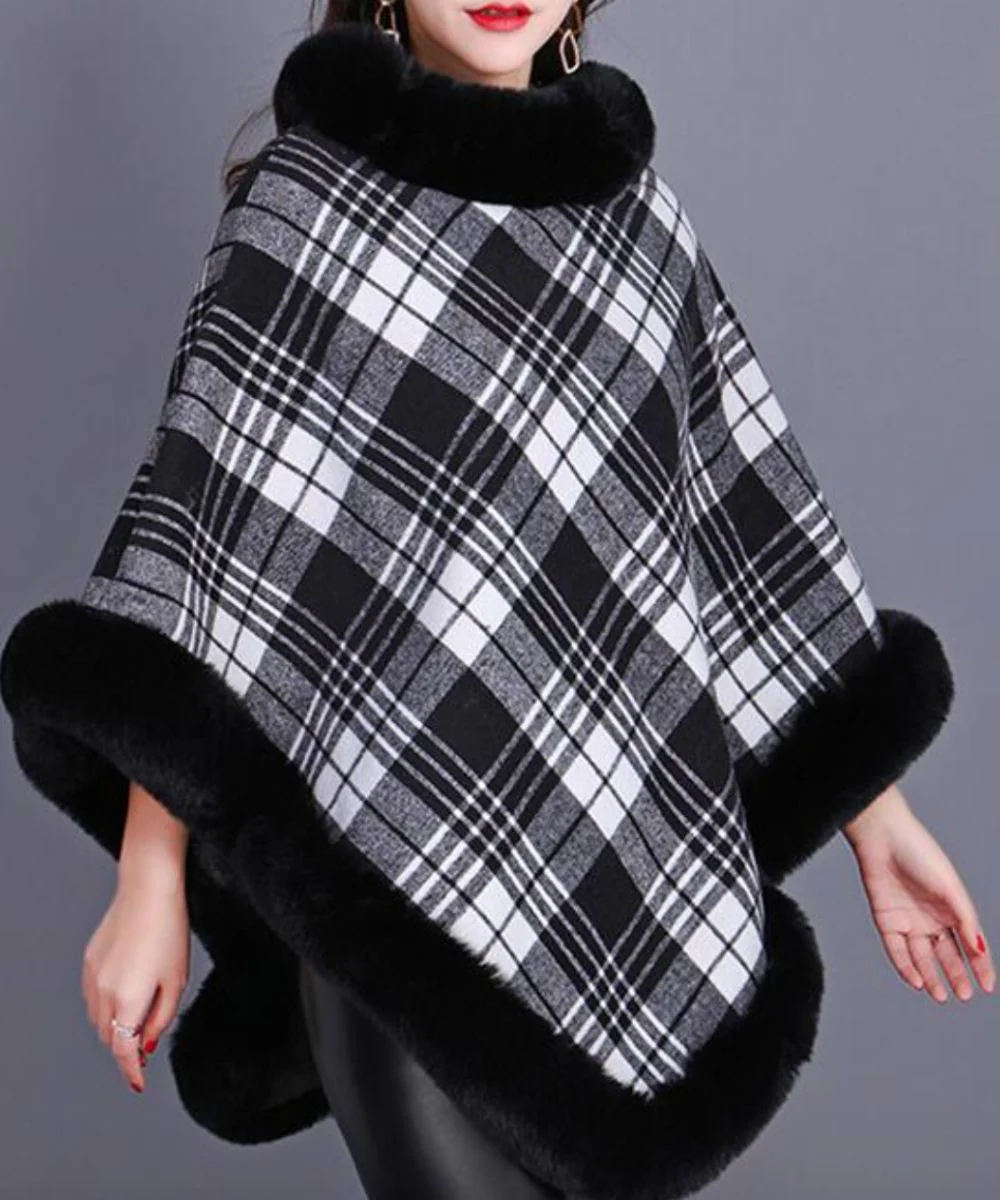 Poncho Femme Col Fourrure – Image 3